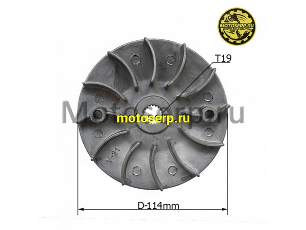 Купить  Шкив, щека, наружный переднего вариатора 157QMJ/152QMI,125-150cc Nirvana, Leo и др (щека D-114mm, 19зуб.) (шт) (MT S-1772 (R1 (ANKON 009746 купить с доставкой по Москве и России, цена, технические характеристики, комплектация фото  - motoserp.ru