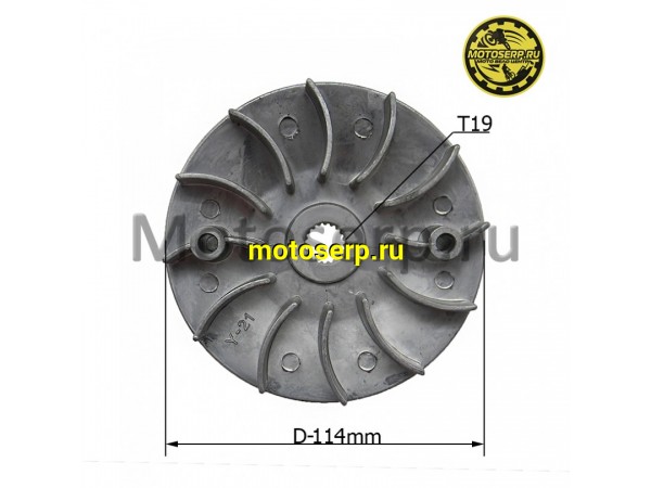 Купить  Шкив, щека, наружный переднего вариатора 157QMJ/152QMI,125-150cc Nirvana, Leo и др (щека D-114mm, 19зуб.) (шт) (MT S-1772 (R1 (ANKON 00 97 46 купить с доставкой по Москве и России, цена, технические характеристики, комплектация фото  - motoserp.ru