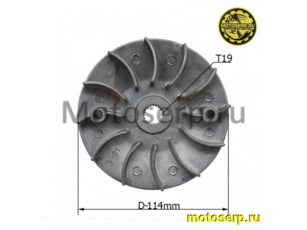 Купить  Шкив, щека, наружный переднего вариатора 157QMJ/152QMI,125-150cc Nirvana, Leo и др (щека D-114mm, 19зуб.) (шт) (MT S-1772 (R1 (ANKON 009746 купить с доставкой по Москве и России, цена, технические характеристики, комплектация фото  - motoserp.ru