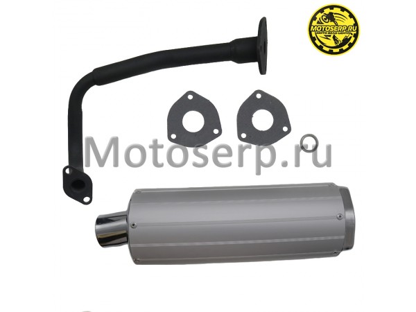 Купить  Глушитель в сборе 139QMB аллюм 4так с коленом (шт) (ML 2774 (MOTO-SKUTER 3108 купить с доставкой по Москве и России, цена, технические характеристики, комплектация фото  - motoserp.ru