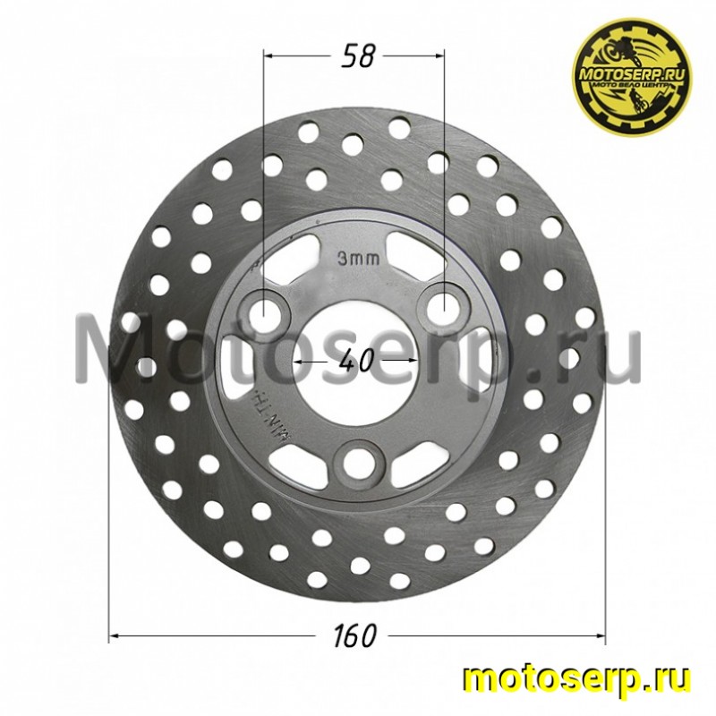 Купить  Диск тормозной передний (160x40) (отв:3x58) IRBIS R-50, Storm L, SL . (шт) (R1 купить с доставкой по Москве и России, цена, технические характеристики, комплектация фото  - motoserp.ru