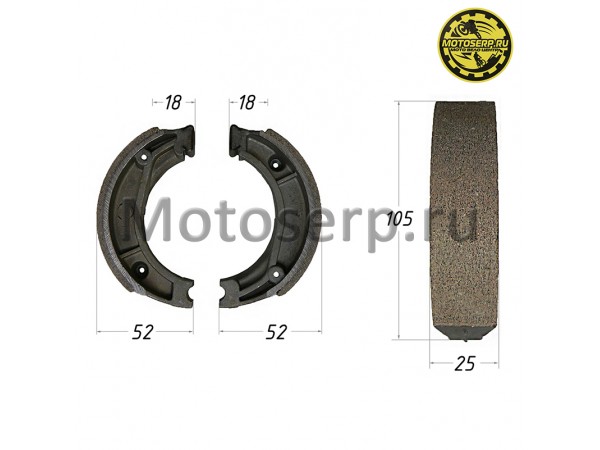 Купить  Колодки тормозные барабан d=105mm h=25mm  Альфа (пар) (MT B-774 (R1 (Дан (TATA 10067117 купить с доставкой по Москве и России, цена, технические характеристики, комплектация фото  - motoserp.ru