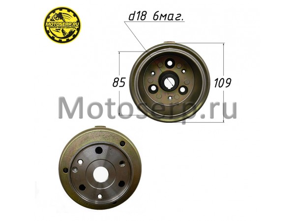 Купить  Ротор генератора (магнит, маховик) 139FMB Delta (статор на 6 кат) (d=85mm, 6 магнитов) Без муфты (шт) (ML 3753 (MM 94705 (R1 (Дан купить с доставкой по Москве и России, цена, технические характеристики, комплектация фото  - motoserp.ru