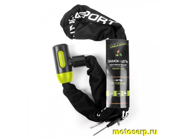 Купить  Замок (трос) противоугонный  6*1000mm цепь  Вело (шт)  (Бар VS 101.759 black купить с доставкой по Москве и России, цена, технические характеристики, комплектация фото  - motoserp.ru