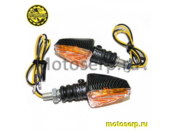 Купить  Поворотник мини (НF-1018) карбон треугольн (пар)  (MM 20691 купить с доставкой по Москве и России, цена, технические характеристики, комплектация фото  - motoserp.ru