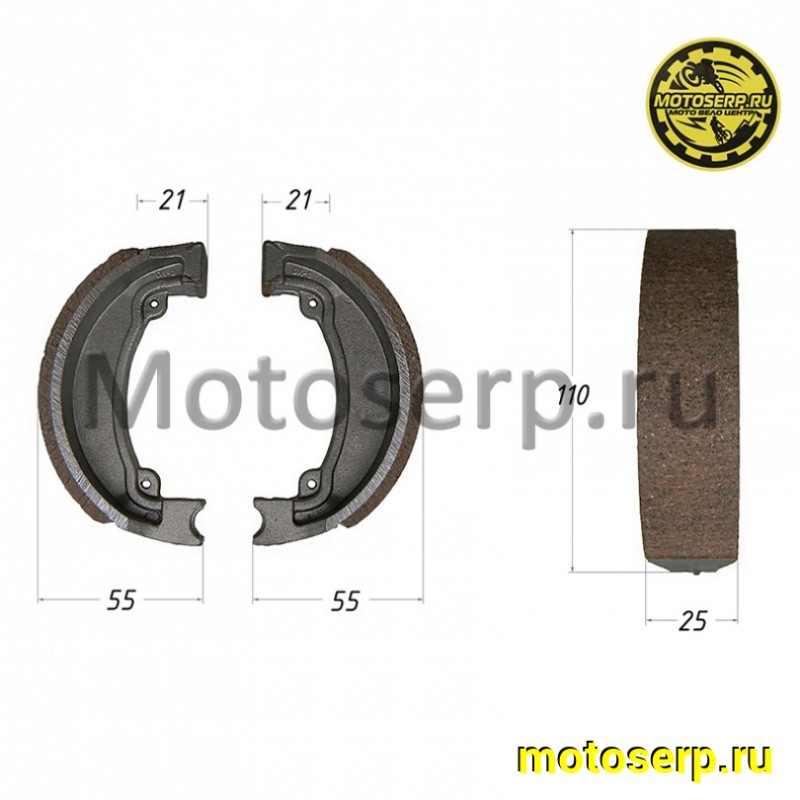 Купить  Колодки тормозные барабан d=114mm h=25mm  Stels Tactic, Skif, LEAD-90 и др. (пар) (R1 купить с доставкой по Москве и России, цена, технические характеристики, комплектация фото  - motoserp.ru