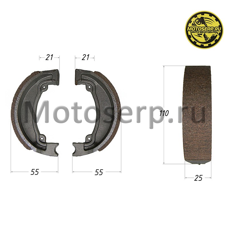 Купить  Колодки тормозные барабан d=114mm h=25mm  Stels Tactic, Skif, LEAD-90 и др. (пар) (R1 купить с доставкой по Москве и России, цена, технические характеристики, комплектация фото  - motoserp.ru