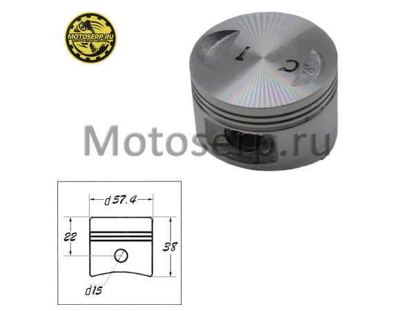 Купить  Поршень 157QMJ (158QMJ) D57,4; p-15; 150cc GY6-150 Nirvana, Major, Stels Tactic150, Vortex150 (голый) (шт) (ML 2975 (MT (R1 купить с доставкой по Москве и России, цена, технические характеристики, комплектация фото  - motoserp.ru