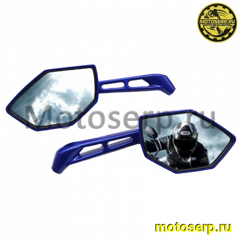 Купить  ====Зеркала (d-8mm, прав резьба) квадр "Nirvana 09" синие (пар) (0 купить с доставкой по Москве и России, цена, технические характеристики, комплектация фото  - motoserp.ru
