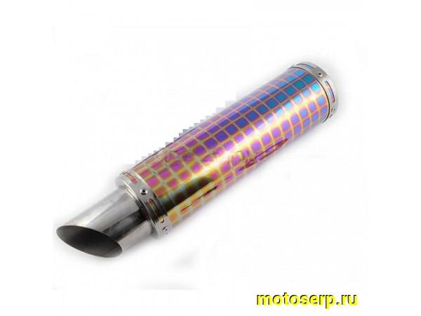 Купить  Глушитель (банка) тюнинговый 340*100mm (нержавейка,  креп.d-78mm, mod:34) без колена (шт) (0 купить с доставкой по Москве и России, цена, технические характеристики, комплектация фото  - motoserp.ru