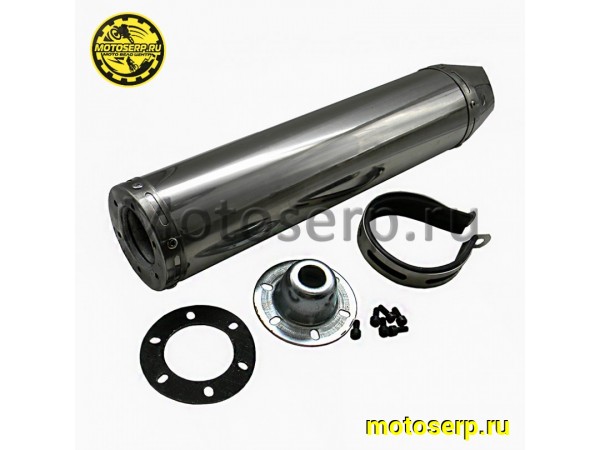 Купить  Глушитель (банка) тюнинговый 420*100mm (нержавейка, хром, прямоток) (шт) (ANKON 003868  купить с доставкой по Москве и России, цена, технические характеристики, комплектация фото  - motoserp.ru