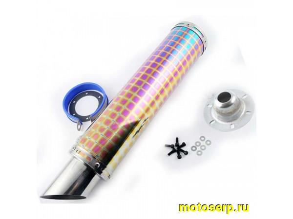 Купить  Глушитель (банка) тюнинговый 420*100mm (нержавейка, квадраты, прямоток, креп. d-78mm, mod:19) (шт) (ML 7520 купить с доставкой по Москве и России, цена, технические характеристики, комплектация фото  - motoserp.ru