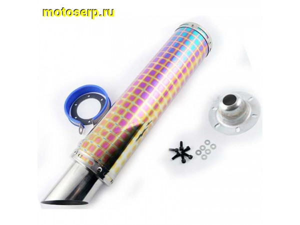 Купить  Глушитель (банка) тюнинговый 420*100mm (нержавейка, квадраты, прямоток, креп. d-78mm, mod:19) (шт) (ML 7520 купить с доставкой по Москве и России, цена, технические характеристики, комплектация фото  - motoserp.ru