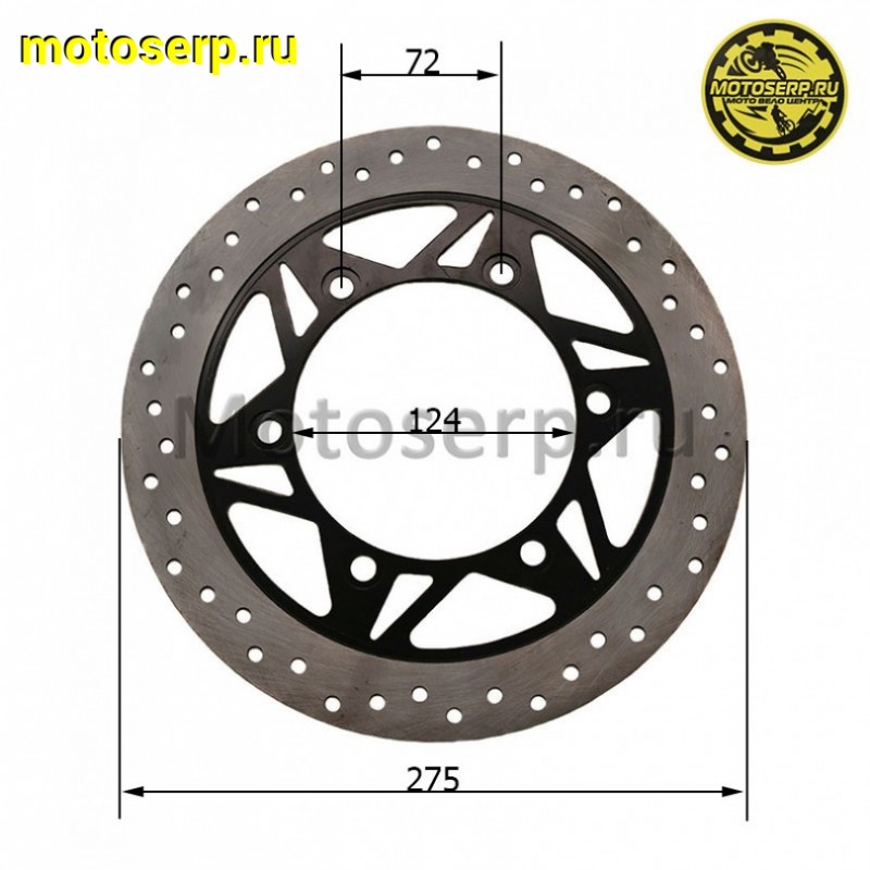 Купить  Диск тормозной передний (275x124) (отв:6x72) Patron Sport250 (шт) (0 купить с доставкой по Москве и России, цена, технические характеристики, комплектация фото  - motoserp.ru