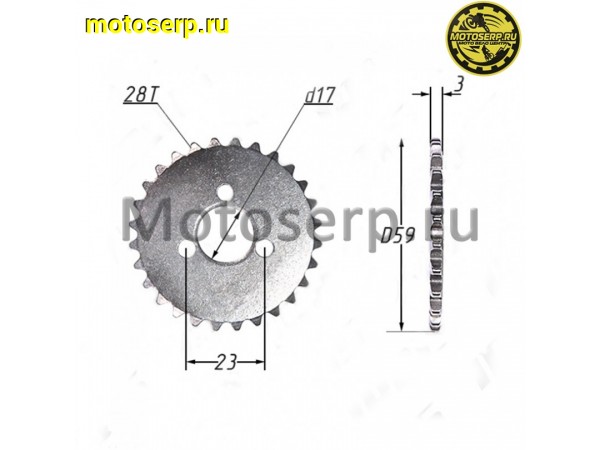 Купить  Шестерня (звездочка) ГРМ распредвала 139FMB,147FMH,152FMH, 50/80/110сс (28Т) (шт) (MT P-6296 (Дан (MD 00008416 (TATA 10003792 (TATA 701000009 купить с доставкой по Москве и России, цена, технические характеристики, комплектация фото  - motoserp.ru