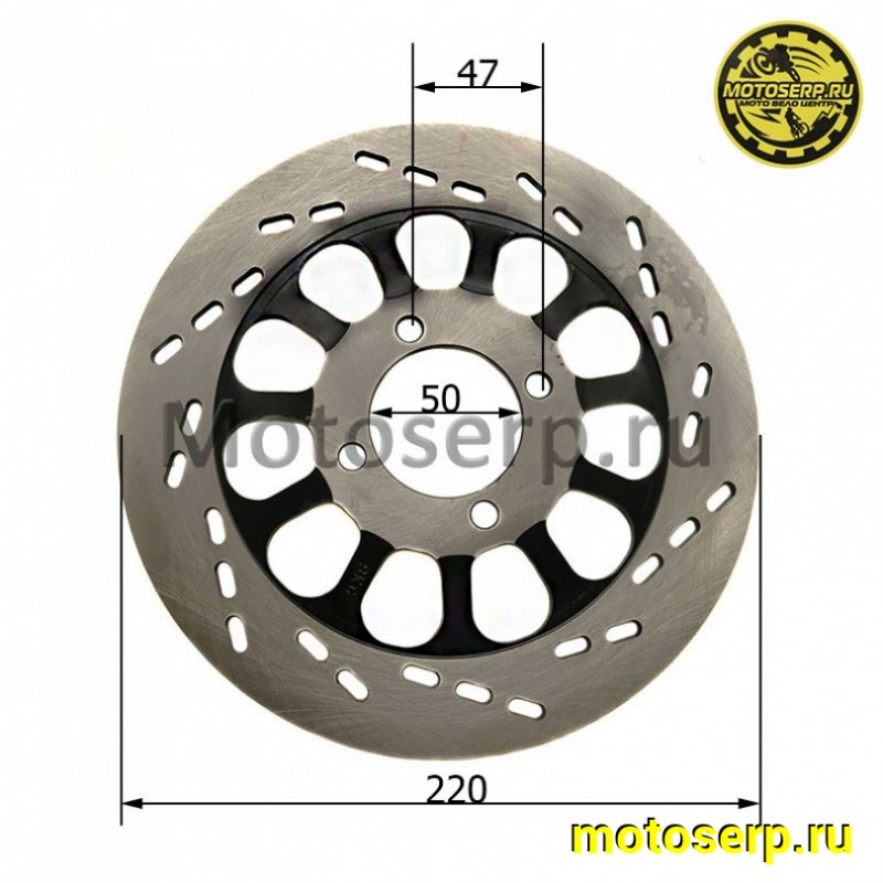 Купить  Диск тормозной передний (220x50) (отв:4x47) YM Cobra 50/125 Crossfire (шт) (MM 19320 (0 купить с доставкой по Москве и России, цена, технические характеристики, комплектация фото  - motoserp.ru