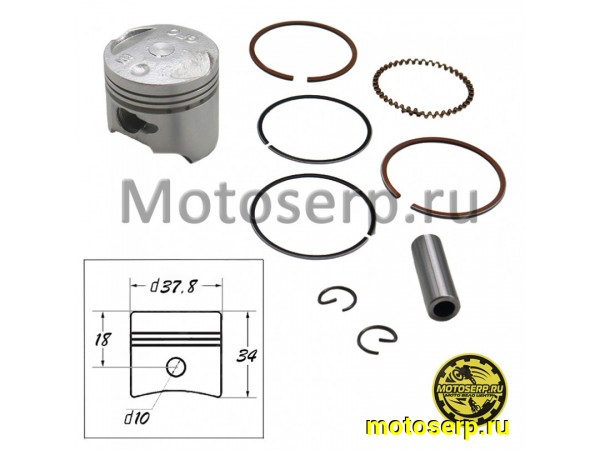 Купить  Поршень Honda DIO AF62/67/68 D37,8(std); p-10 4T  "MSU" (TW) (комп) (R1 (ANKON 013326 (К-дар 2100631 купить с доставкой по Москве и России, цена, технические характеристики, комплектация фото  - motoserp.ru