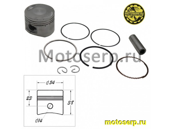 Купить  Поршень 139FMB (154FMH) 125cc D54; p-14; 125сс Феникс КС118; Патрон CROSS 125 и др. (комп) (MM 29561 купить с доставкой по Москве и России, цена, технические характеристики, комплектация фото  - motoserp.ru