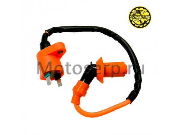 Купить  Катушка зажигания высоковольтная (бабина) Honda DIO, 139QMB,157QMJ,152QMI Nirvana. (угол 45&deg;) ТЮНИНГ (шт) (MOTO-SKUTER 5578 (ТАТА 10119672 купить с доставкой по Москве и России, цена, технические характеристики, комплектация фото  - motoserp.ru