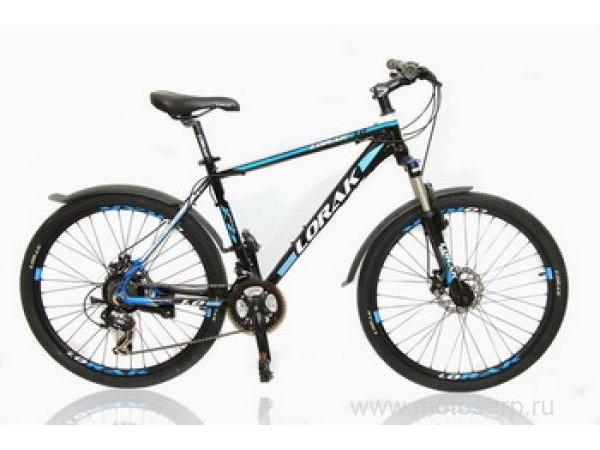 Купить  ====LORAK 1.0 (Лорак 1.0) 26"; 21ск; рама-алюминий; тормоз-Disk; вилка Lorak 245, 100mm с регулировкой и блокировкой (шт) купить с доставкой по Москве и России, цена, технические характеристики, комплектация фото  - motoserp.ru