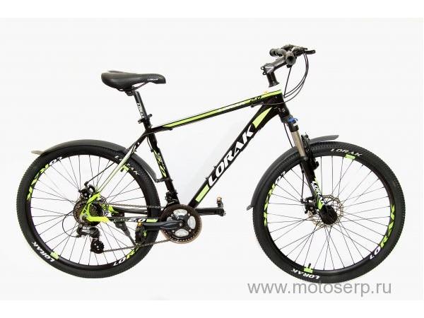 Купить  ====LORAK 2.0 (Лорак 2.0) 26"; 21ск; рама-алюминий; тормоз-Disk; вилка Lorak 245 ALLOY100mm с регулировкой и блокировкой (шт) купить с доставкой по Москве и России, цена, технические характеристики, комплектация фото  - motoserp.ru