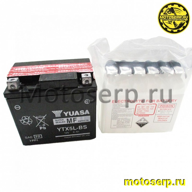 Купить  Аккумулятор 12в  5а (109х67х105) YUASA MF YTX5L-BS  (шт) (MOTO-SKUTER 019 купить с доставкой по Москве и России, цена, технические характеристики, комплектация фото  - motoserp.ru