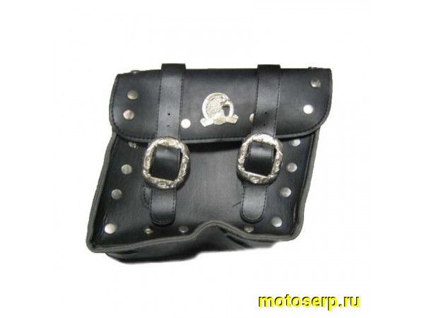 Купить  Кофры боковые - Сумки кожаные седельные (2шт, стиль "Чоппер" (иск.кожа, хром, заклепки) (комп) (MM 23828 купить с доставкой по Москве и России, цена, технические характеристики, комплектация фото  - motoserp.ru