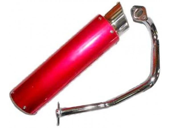 Купить  Глушитель (банка) тюнинговый 2T 50-100cc в сборе с коленом 370*90mm ( креп. d-48м) (шт)  (0 купить с доставкой по Москве и России, цена, технические характеристики, комплектация фото  - motoserp.ru