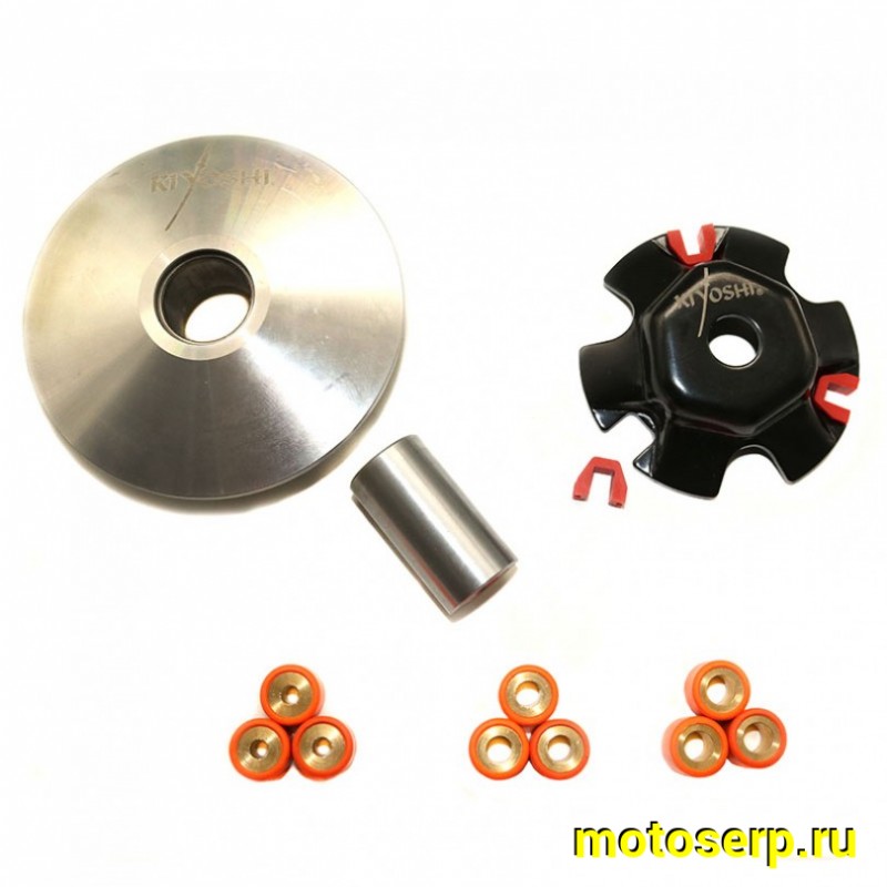 Купить  Вариатор передний Honda AF48(JF06,HF05); LEAD90, LEAD100  в сборе (+набор грузиков (9шт.)) KIYOSHI ТЮНИНГ (Щека D-107mm, втулка d-24mm) (шт) (R1 (0 купить с доставкой по Москве и России, цена, технические характеристики, комплектация фото  - motoserp.ru