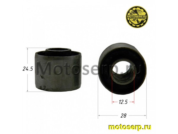 Купить  Сайлентблок (D-28mm, d-12,5mm, L-24,5mm) (шт) (R1 купить с доставкой по Москве и России, цена, технические характеристики, комплектация фото  - motoserp.ru
