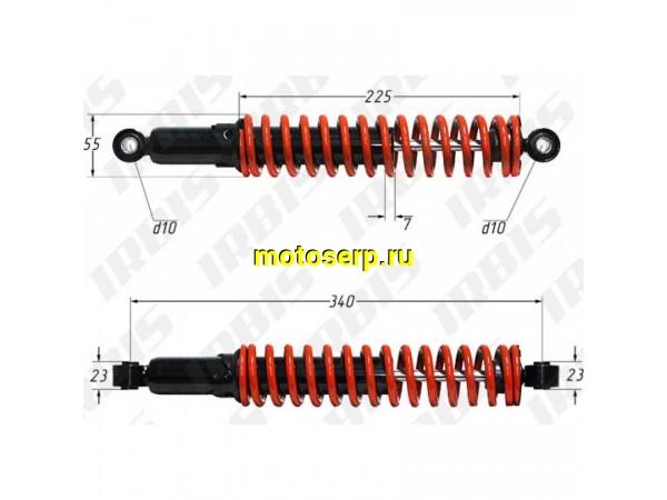 Купить  ====Амортизатор задний (L-340mm,D-10mm,d-10mm) KA-800 (с преднатягом пружины) KIYOSHI (шт) (0 купить с доставкой по Москве и России, цена, технические характеристики, комплектация фото  - motoserp.ru
