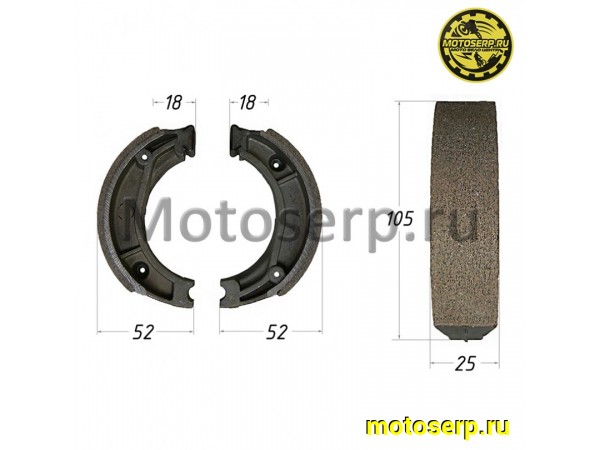Купить  Колодки тормозные барабан d=105mm h=25mm  DELTA, Альфа CG125 (косая пружина) (пар) (Дан (TATA 16104400 (MD 00002437 купить с доставкой по Москве и России, цена, технические характеристики, комплектация фото  - motoserp.ru