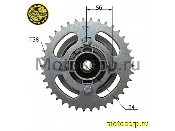 Купить  Звезда ведомая в сб. (428-38) (428-38T D-64mm, 4x56mm) Centurion в сборе (шт) (MM 90514 (ANKON 008519 купить с доставкой по Москве и России, цена, технические характеристики, комплектация фото  - motoserp.ru