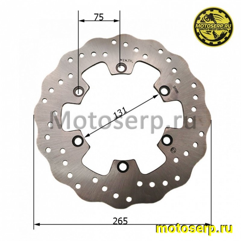 Купить  Диск тормозной передний (265x131) (отв:6x75) TTR250-2, TTR250Rb, XR250w, YD250GY (шт) (0 купить с доставкой по Москве и России, цена, технические характеристики, комплектация фото  - motoserp.ru