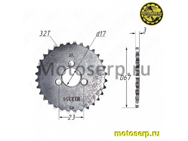 Купить  Шестерня (звездочка) ГРМ распредвала 152FMI, 153FMI, 154FMI (32T); TTR125 и др. (шт) (Дан (ML 5258 (TATA 800000678 купить с доставкой по Москве и России, цена, технические характеристики, комплектация фото  - motoserp.ru