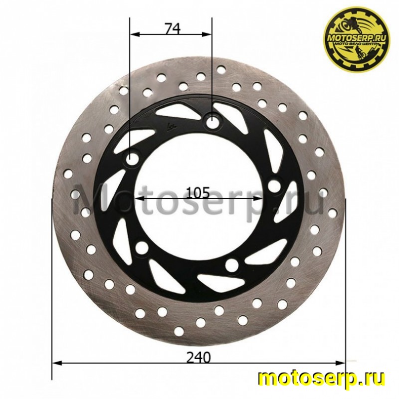 Купить  Диск тормозной задний (240x105) (отв:5x74) YM Scorpion (шт) (0 купить с доставкой по Москве и России, цена, технические характеристики, комплектация фото  - motoserp.ru