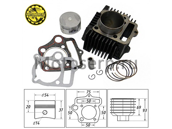 Купить  ЦПГ, поршневая группа 139FMB (152FMH) 125cc (D54; p-14; h-69; L-93) (шт) (ML 5278 (MM 98494 (Дан (TATA 701000019 купить с доставкой по Москве и России, цена, технические характеристики, комплектация фото  - motoserp.ru