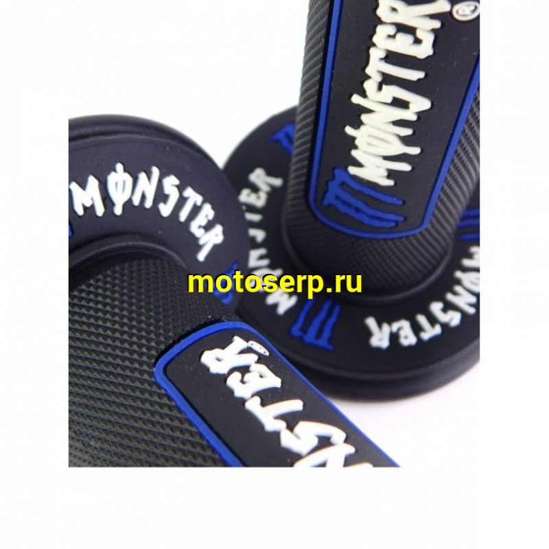 Купить  Ручки руля (грипсы) Кросс Monster (чёрно- синие) (пара) (ML 5543  купить с доставкой по Москве и России, цена, технические характеристики, комплектация фото  - motoserp.ru