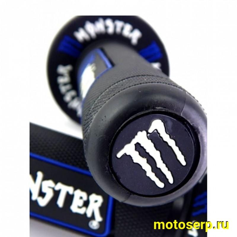 Купить  Ручки руля (грипсы) Кросс Monster (чёрно- синие) (пара) (ML 5543  купить с доставкой по Москве и России, цена, технические характеристики, комплектация фото  - motoserp.ru