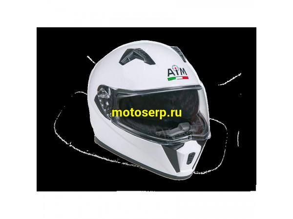 Купить  Шлем закрытый AiM JK320 White Glossy M (шт) (AIM 320-007-M купить с доставкой по Москве и России, цена, технические характеристики, комплектация фото  - motoserp.ru