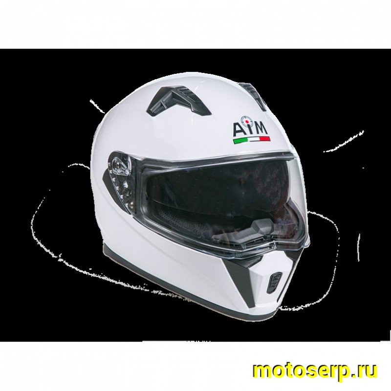 Купить  Шлем закрытый AiM JK320 White Glossy M (шт) (AIM 320-007-M купить с доставкой по Москве и России, цена, технические характеристики, комплектация фото  - motoserp.ru