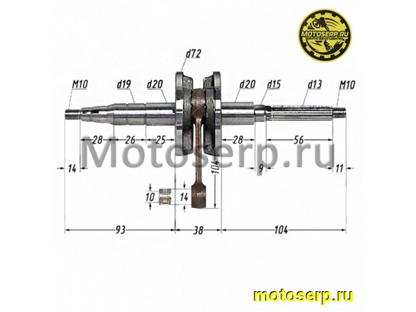 Купить  Коленвал (вал коленчатый) Yamaha JOG-90 CN (шт) (MT K-4247 (R1 купить с доставкой по Москве и России, цена, технические характеристики, комплектация фото  - motoserp.ru