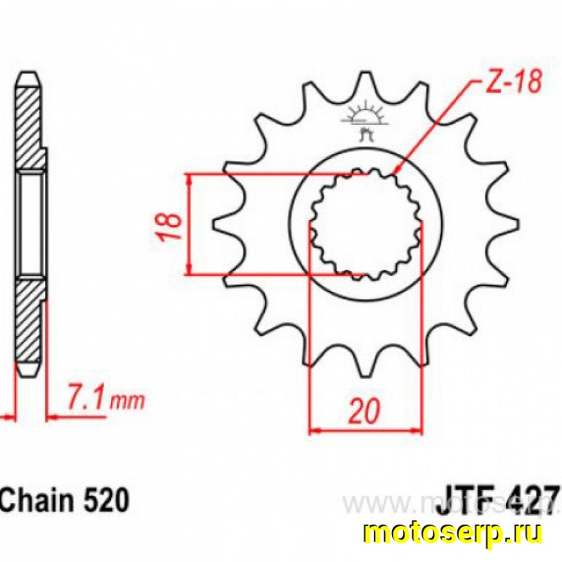 Купить  Звезда передняя (ведущая) JTF427.13  SUNSTAR 13 зубьев 32213 стальная JP (шт) DK 21-01651 купить с доставкой по Москве и России, цена, технические характеристики, комплектация фото  - motoserp.ru