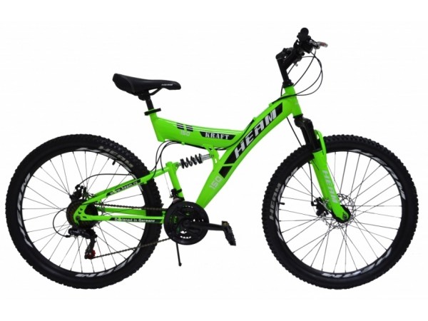 Купить  ====26" HEAM KRAFT 150 (Хем Крафт 150) 26"; 21ск; рама-сталь; тормоз-Disk; двухподвес; вилка ES-242-1 alloy/steel 60 мм (шт) купить с доставкой по Москве и России, цена, технические характеристики, комплектация фото  - motoserp.ru