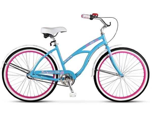 Купить  ====26" STELS NAVIGATOR-130 (Lady) (Стелс Навигатор-130) (Жен) 26"; 3ск; планетарка. рама-сталь; тормоз-ножной/V-Brake; вилка стальная- жесткая (шт) купить с доставкой по Москве и России, цена, технические характеристики, комплектация фото  - motoserp.ru
