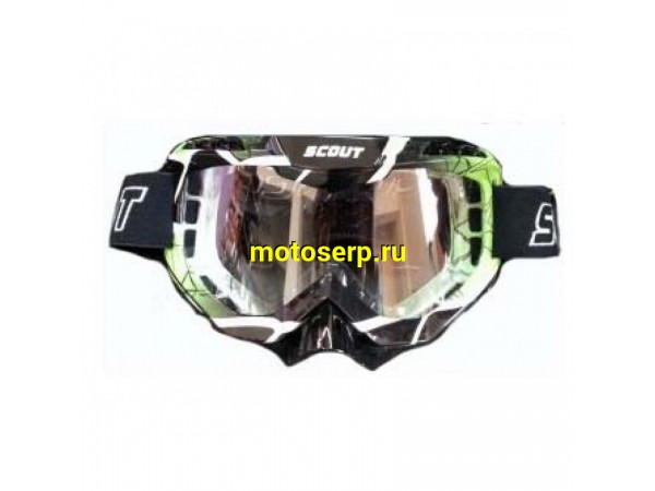 Купить  Очки мото Кросс SCOUT (NK-1016) черные/зеленые, резинка с силиконом, цветная упаковка (шт) (0 купить с доставкой по Москве и России, цена, технические характеристики, комплектация фото  - motoserp.ru