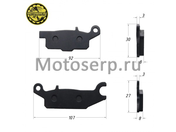 Купить  Колодки тормозные передние ATV GL YAMAHA  GRIZZLY 550/700 (левое ухо) (пар) (M95 купить с доставкой по Москве и России, цена, технические характеристики, комплектация фото  - motoserp.ru