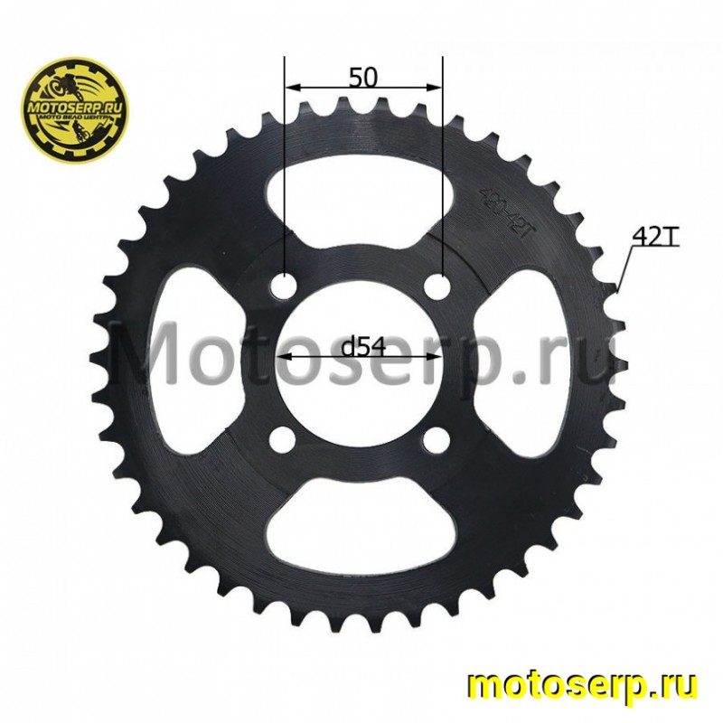 Купить  Звезда ведомая голая (венец) (420-42) (420-42T D-54mm, 4x50mm) Delta "DGH" (шт) (Дан купить с доставкой по Москве и России, цена, технические характеристики, комплектация фото  - motoserp.ru