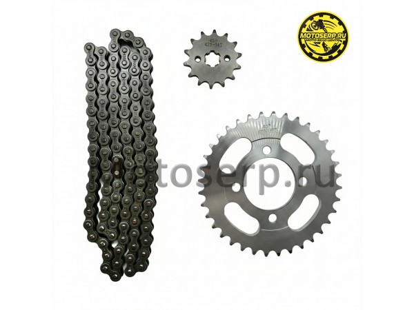 Купить  Звезды трансмиссии (428-14T D-17mm) (428-36T D-54mm, 4x50mm) цепь 108зв. (комп) (MT C-1425 (Дан купить с доставкой по Москве и России, цена, технические характеристики, комплектация фото  - motoserp.ru