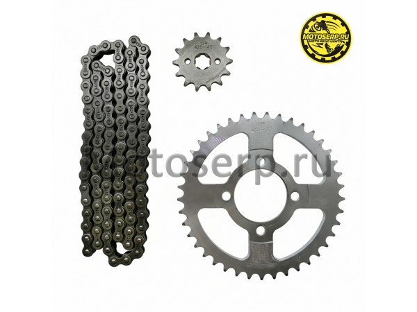 Купить  Звезды трансмиссии (428-14T D-17mm) (428-41T D-54mm, 4x50mm) цепь 100зв. (комп) (MT C-3277 купить с доставкой по Москве и России, цена, технические характеристики, комплектация фото  - motoserp.ru